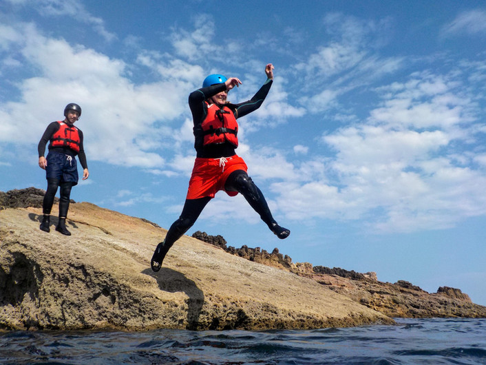 a man jumping in the air